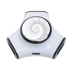 Prismatic Stars Whirlpool Circlr Rainbow 3-port Usb Hub by Mariart