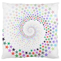 Prismatic Stars Whirlpool Circlr Rainbow Large Cushion Case (two Sides) by Mariart