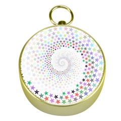 Prismatic Stars Whirlpool Circlr Rainbow Gold Compasses by Mariart