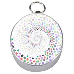 Prismatic Stars Whirlpool Circlr Rainbow Silver Compasses by Mariart