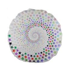 Prismatic Stars Whirlpool Circlr Rainbow Standard 15  Premium Flano Round Cushions by Mariart