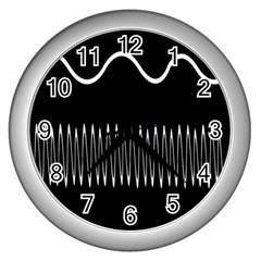 Style Line Amount Wave Chevron Wall Clocks (silver)  by Mariart