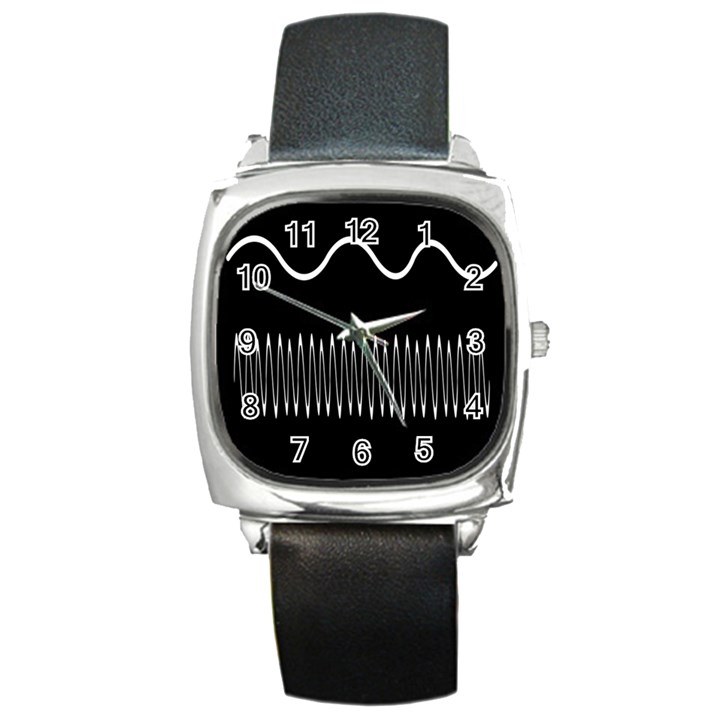 Style Line Amount Wave Chevron Square Metal Watch