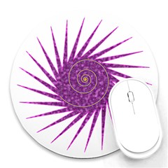 Spiral Purple Star Polka Round Mousepads