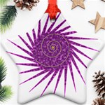 Spiral Purple Star Polka Ornament (Star) Front