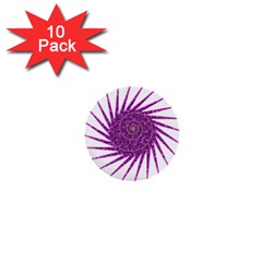 Spiral Purple Star Polka 1  Mini Buttons (10 Pack)  by Mariart