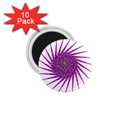 Spiral Purple Star Polka 1 75  Magnets (10 Pack)  by Mariart