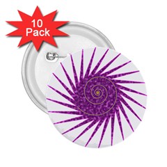 Spiral Purple Star Polka 2 25  Buttons (10 Pack)  by Mariart