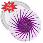 Spiral Purple Star Polka 3  Buttons (100 pack)  Front