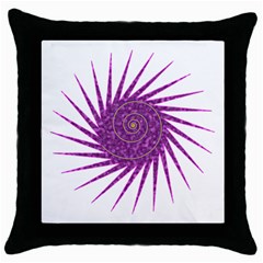 Spiral Purple Star Polka Throw Pillow Case (black) by Mariart