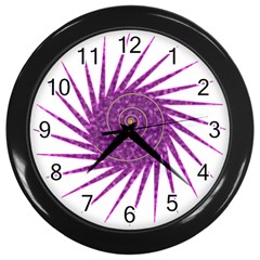 Spiral Purple Star Polka Wall Clocks (black) by Mariart