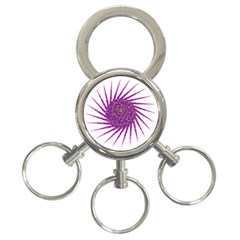 Spiral Purple Star Polka 3-ring Key Chains by Mariart