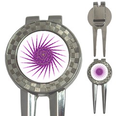 Spiral Purple Star Polka 3-in-1 Golf Divots