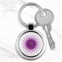 Spiral Purple Star Polka Key Chains (round)  by Mariart