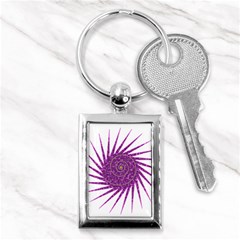 Spiral Purple Star Polka Key Chains (rectangle)  by Mariart