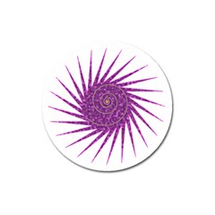 Spiral Purple Star Polka Magnet 3  (round) by Mariart