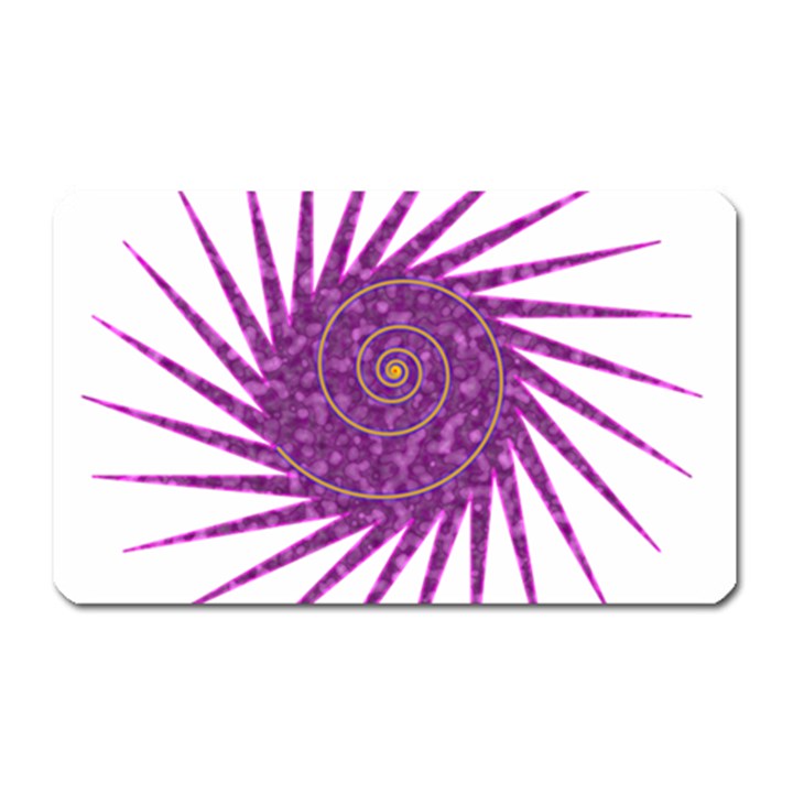 Spiral Purple Star Polka Magnet (Rectangular)