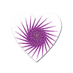 Spiral Purple Star Polka Heart Magnet by Mariart