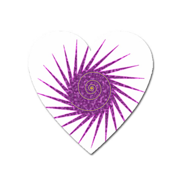 Spiral Purple Star Polka Heart Magnet