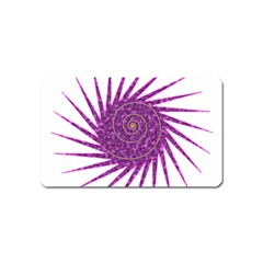 Spiral Purple Star Polka Magnet (name Card) by Mariart