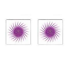 Spiral Purple Star Polka Cufflinks (square) by Mariart