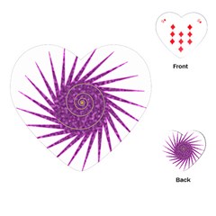 Spiral Purple Star Polka Playing Cards (heart)  by Mariart