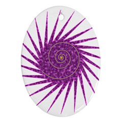 Spiral Purple Star Polka Oval Ornament (two Sides) by Mariart