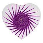 Spiral Purple Star Polka Heart Ornament (Two Sides) Back