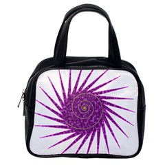 Spiral Purple Star Polka Classic Handbags (one Side) by Mariart