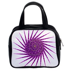 Spiral Purple Star Polka Classic Handbags (2 Sides) by Mariart