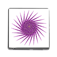 Spiral Purple Star Polka Memory Card Reader (square) by Mariart