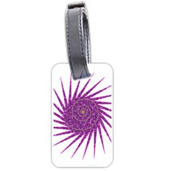 Spiral Purple Star Polka Luggage Tags (one Side)  by Mariart