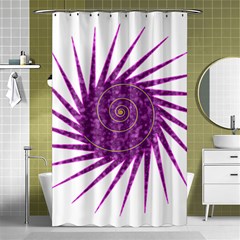 Spiral Purple Star Polka Shower Curtain 48  X 72  (small) 