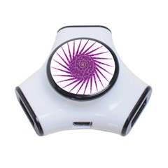 Spiral Purple Star Polka 3-port Usb Hub by Mariart