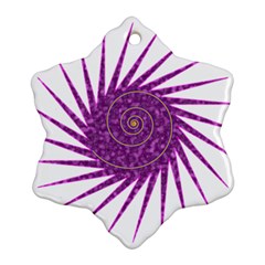 Spiral Purple Star Polka Snowflake Ornament (two Sides) by Mariart