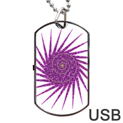 Spiral Purple Star Polka Dog Tag Usb Flash (two Sides) by Mariart