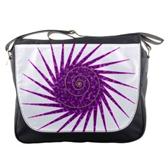 Spiral Purple Star Polka Messenger Bags by Mariart