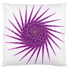 Spiral Purple Star Polka Large Cushion Case (one Side) by Mariart