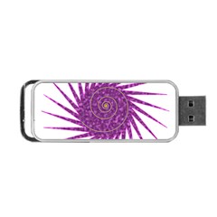 Spiral Purple Star Polka Portable Usb Flash (two Sides) by Mariart