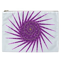 Spiral Purple Star Polka Cosmetic Bag (xxl)  by Mariart