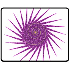 Spiral Purple Star Polka Double Sided Fleece Blanket (medium)  by Mariart