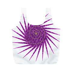 Spiral Purple Star Polka Full Print Recycle Bags (m) 