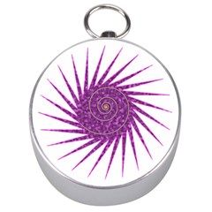 Spiral Purple Star Polka Silver Compasses by Mariart