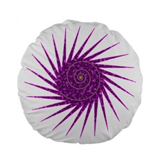 Spiral Purple Star Polka Standard 15  Premium Flano Round Cushions by Mariart