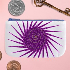 Spiral Purple Star Polka Large Coin Purse