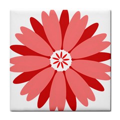 Sunflower Flower Floral Red Tile Coasters by Mariart