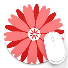 Sunflower Flower Floral Red Round Mousepads