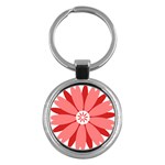 Sunflower Flower Floral Red Key Chains (Round)  Front