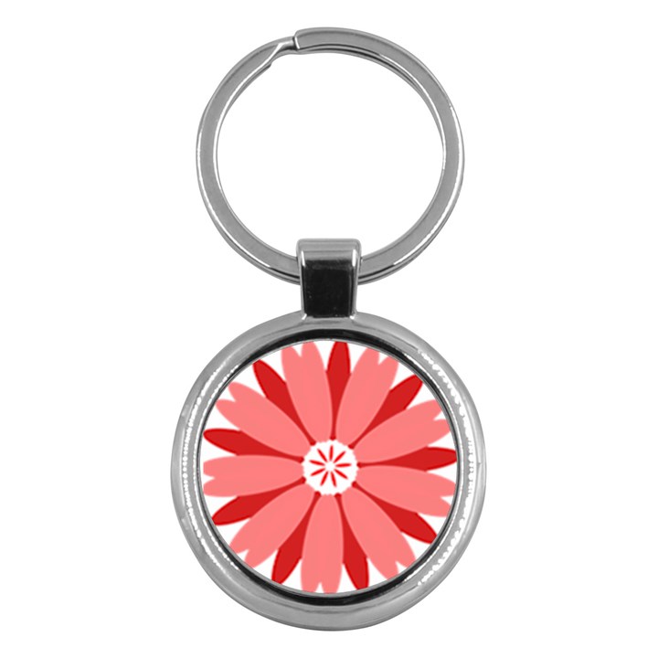 Sunflower Flower Floral Red Key Chains (Round) 