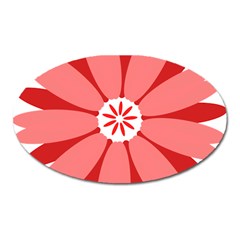 Sunflower Flower Floral Red Oval Magnet